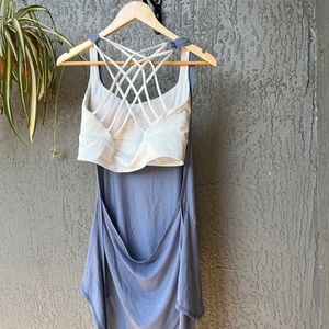 Lululemon 2 in 1 sports bra tie back top EUC